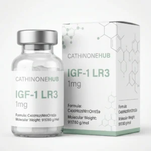 IGF-1 LR3 1mg research peptide lyophilized powder in laboratory-grade vial