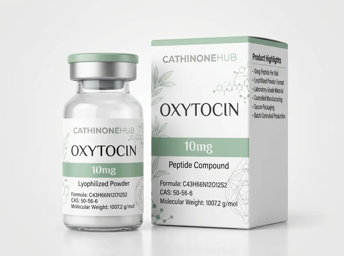 Oxytocin laboratory research formula in lyophilized peptide form for scientific laboratory research